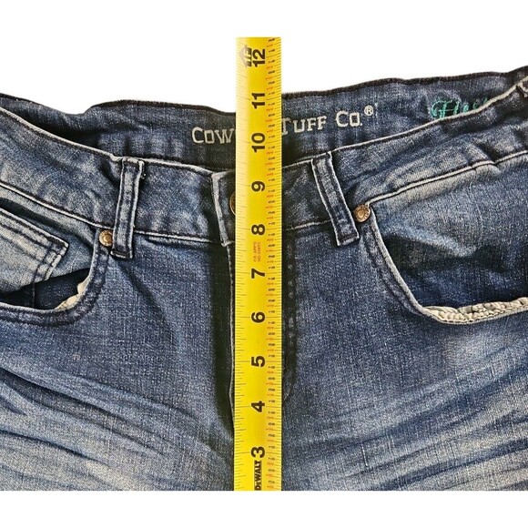 Cowgirl Tuff Fiesta Jeans Size 28X33 Aztec Embroidered Pockets Boot Cut Stretch - Picture 9 of 10